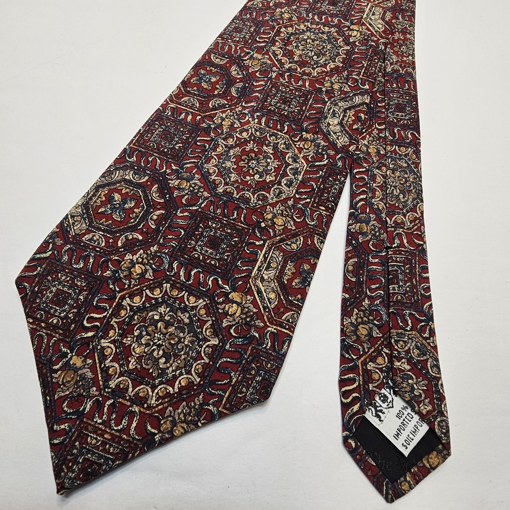The Metropolitan Museum Of Art Neck Tie Geometric Paisley‎ Floral 100% Silk VTG